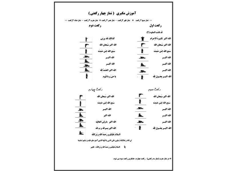 آموزش مکبری (نماز چهار رکعتی)